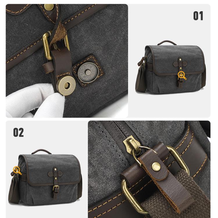 Waxed Canvas Camera Messenger Bag with Adjustable Dividers for DSLR Photography and Travel, L Dusty Yellow, L Army Green, S Army Green, S Dusty Yellow, S Deep Gray