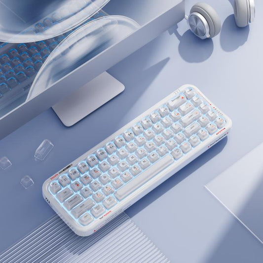 MOFii 711 Pearl Semi-Transparent Triple-Mode Bluetooth RGB Backlit Wireless Keyboard