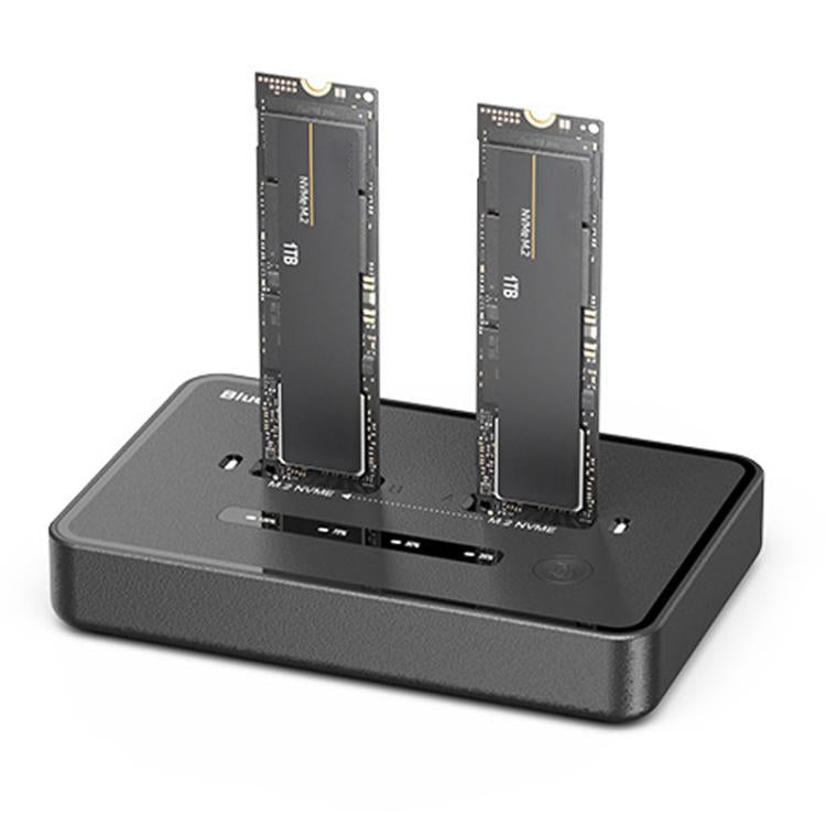 Blueendless SD07 M.2 Dual-Bay Hard Drive Enclosure NVMe Offline Cloning Device, Without RGB Light, With RGB Light
