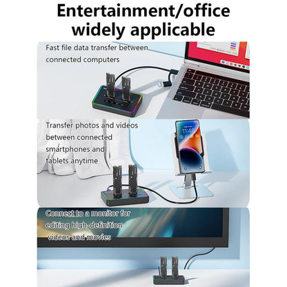 Blueendless SD07 M.2 Dual-Bay Hard Drive Enclosure NVMe Offline Cloning Device, Without RGB Light, With RGB Light