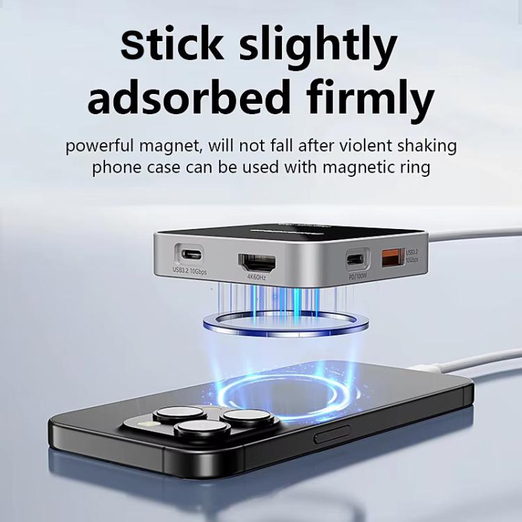 Magnetic Type-C Dock HUB 4K 60Hz HD USB3.2 Splitter Phone Tablet Adapter, Blueendless MC810 8 Ports, Blueendless MC710 7 Ports