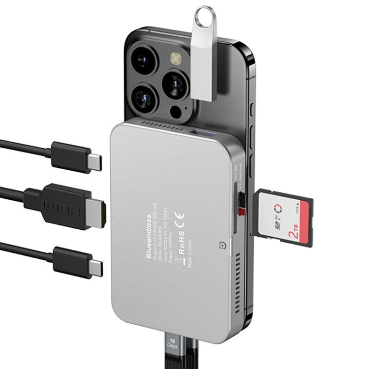 8 In 1 Magnetic Dock NVMe SSD Enclosure USB 3.2 Hub, MC806