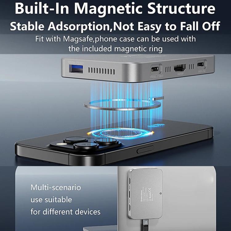 8 In 1 Magnetic Dock NVMe SSD Enclosure USB 3.2 Hub, MC806