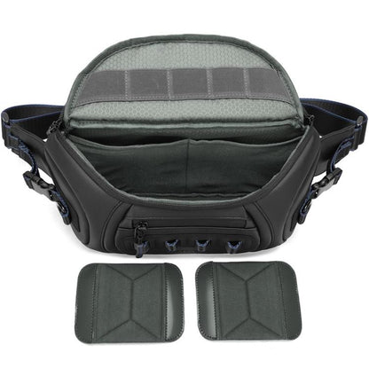 QISEMIAN Chest Shoulder Camera Bag For Men with Removable Dividers Urban Commute Messenger Bag