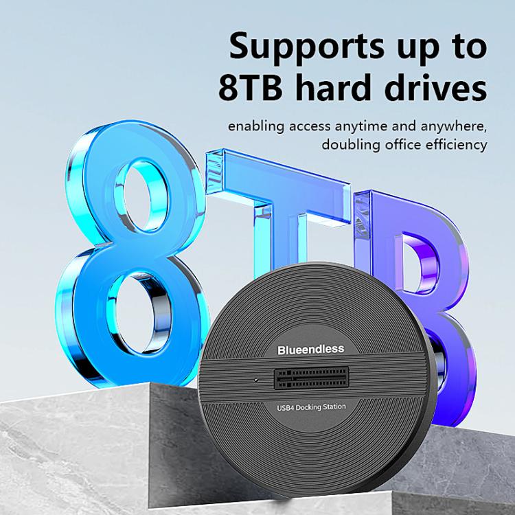 Blueendless SD04P 40Gbps Hard Drive Dock USB 4.0 Enclosure M.2 NVMe SSD Computers External Reader, SD04P