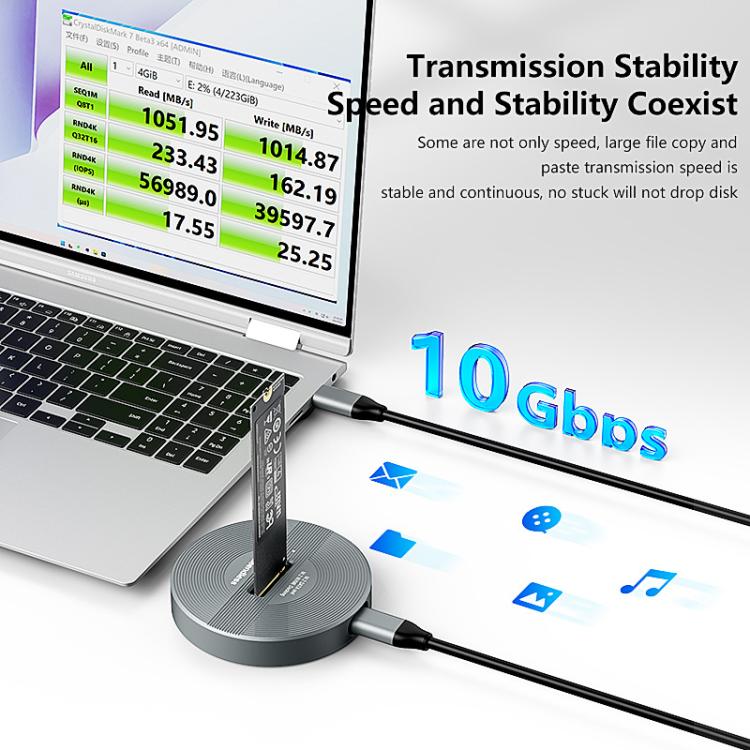 Blueendless SD03PA Aluminum Alloy SSD Enclosure M.2 NVMe / SATA Dual-Protocol Drive Bay, SD03PA