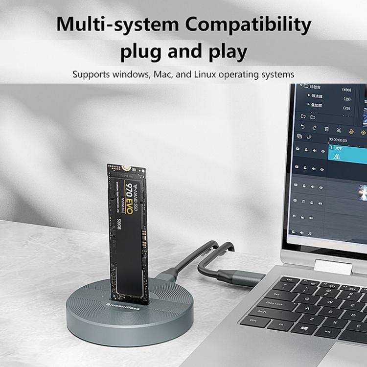 Blueendless SD03PA Aluminum Alloy SSD Enclosure M.2 NVMe / SATA Dual-Protocol Drive Bay, SD03PA