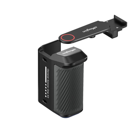 aMagisn Street Photography Handle Grip for DJI Action 5 Pro/Action 4/Action 3, Compatible with Original Camera Cage, Plastic Version, Metal Black, Metal Gray