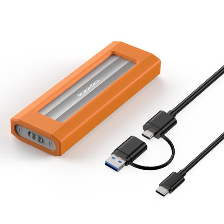Blueendless 10Gbps M.2 SSD Enclosure External Type-C 3.2 Portable Hard Drive Case, NVMe Protocol With USB Cable Black Gray, NVMe Protocol With USB/Type-C 2 In 1 Cable Black Gray, NVMe Protocol With USB Cable Silver Orange                               ...