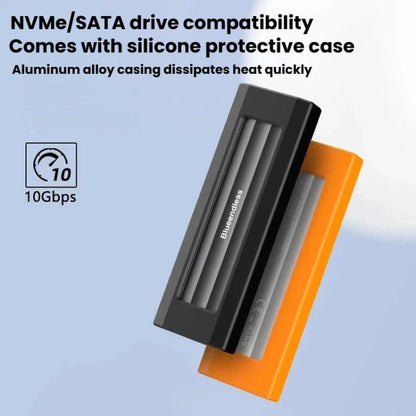 Blueendless 10Gbps M.2 SSD Enclosure External Type-C 3.2 Portable Hard Drive Case, NVMe Protocol With USB Cable Black Gray, NVMe Protocol With USB/Type-C 2 In 1 Cable Black Gray, NVMe Protocol With USB Cable Silver Orange                               ...