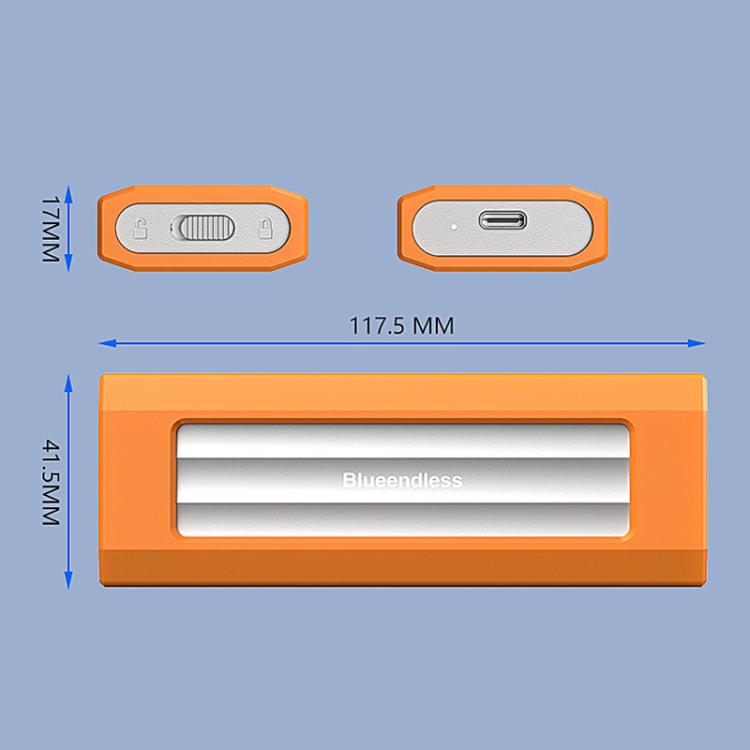 Blueendless 10Gbps M.2 SSD Enclosure External Type-C 3.2 Portable Hard Drive Case, NVMe Protocol With USB Cable Black Gray, NVMe Protocol With USB/Type-C 2 In 1 Cable Black Gray, NVMe Protocol With USB Cable Silver Orange                               ...