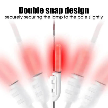 20pcs Slanted-bottom Night Fishing Electronic Rod Tip Light Waterproof Fishing Tackle, Round-headed Red Light, Bite-activated Flashing Light