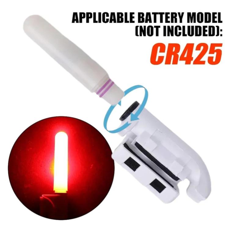 20pcs Slanted-bottom Night Fishing Electronic Rod Tip Light Waterproof Fishing Tackle, Round-headed Red Light, Bite-activated Flashing Light