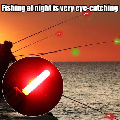 20pcs Slanted-bottom Night Fishing Electronic Rod Tip Light Waterproof Fishing Tackle, Round-headed Red Light, Bite-activated Flashing Light