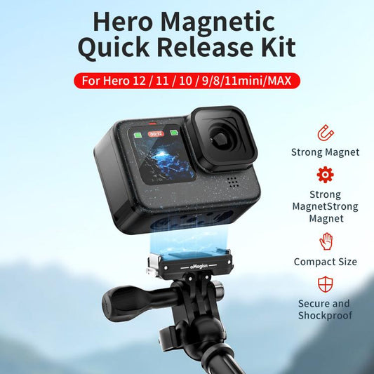 aMagisn Metal Magnetic Quick Release Kit For GoPro HERO12 Black /11 Black /11 Black mini /10 Black /9 Black /8 Black / Max