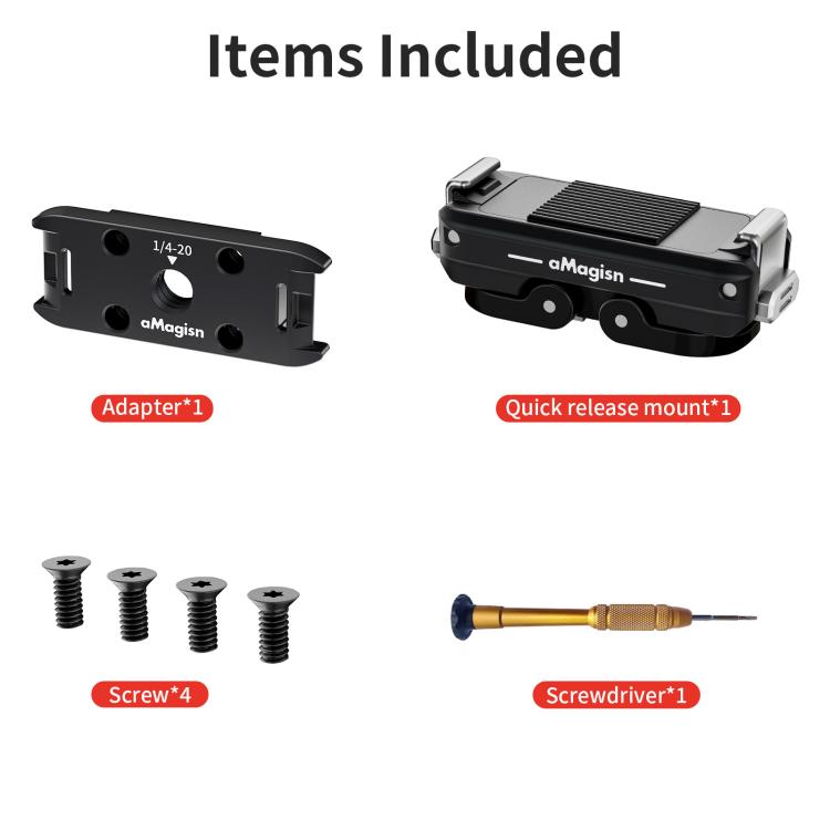 aMagisn Metal Magnetic Quick Release Kit For GoPro HERO12 Black /11 Black /11 Black mini /10 Black /9 Black /8 Black / Max