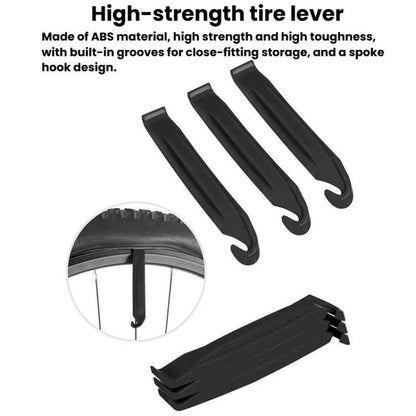 ENLEE Kit de réparation de clé à cliquet pour vélo 10 pièces, Kit d'outils d'urgence de réparation de pneus multifonctions, 10 pièces