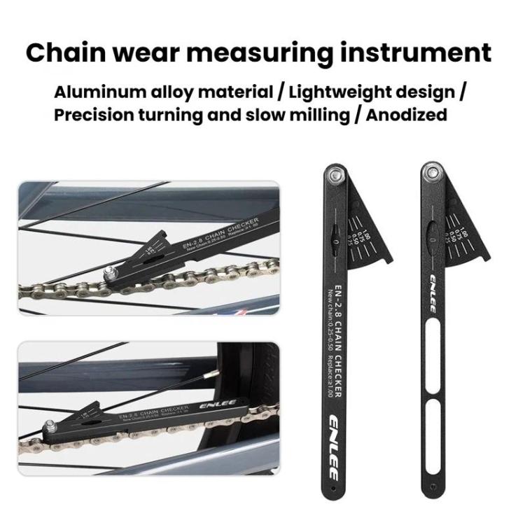 ENLEE Testeur d'usure de chaîne de vélo, Standard, Creux