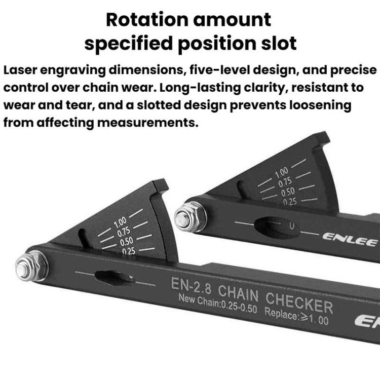 ENLEE Testeur d'usure de chaîne de vélo, Standard, Creux