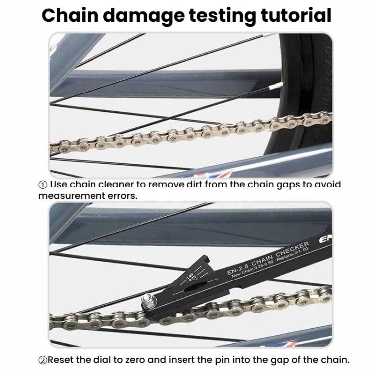 ENLEE Testeur d'usure de chaîne de vélo, Standard, Creux