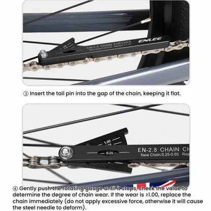 ENLEE Testeur d'usure de chaîne de vélo, Standard, Creux