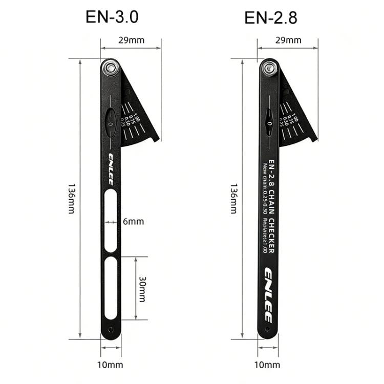 ENLEE Testeur d'usure de chaîne de vélo, Standard, Creux