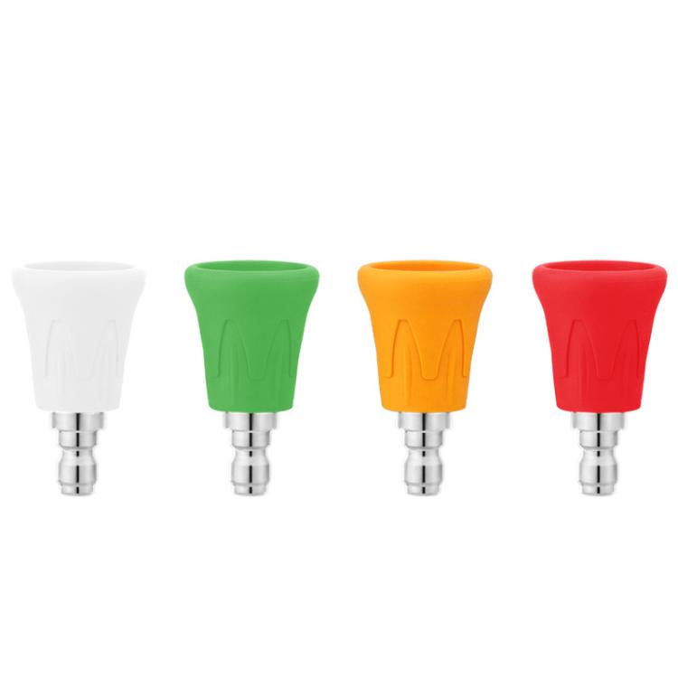 1/4 inch Car Wash Machine Splash-Proof Quick-Connect Nozzle with Soft Rubber Cover, 0-degree Red 035, 15-degree Yellow 035, 25-degree Green 035, 40-degree White 035, 0-degree Red 040, 15-degree Yellow 040, 25-degree Green 040, 40-degree White 040      ...