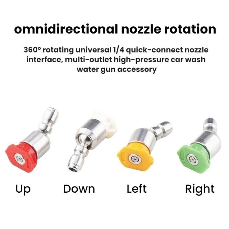 1/4-inch High-pressure Car Wash Machine Universal Rotating Quick-connect Nozzle, 0 Degree, 15 Degree, 25 Degree, 40 Degree
