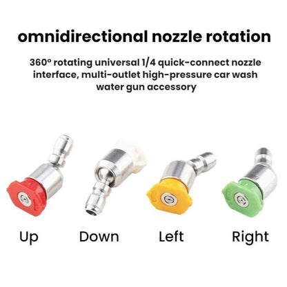 1/4-inch High-pressure Car Wash Machine Universal Rotating Quick-connect Nozzle, 0 Degree, 15 Degree, 25 Degree, 40 Degree