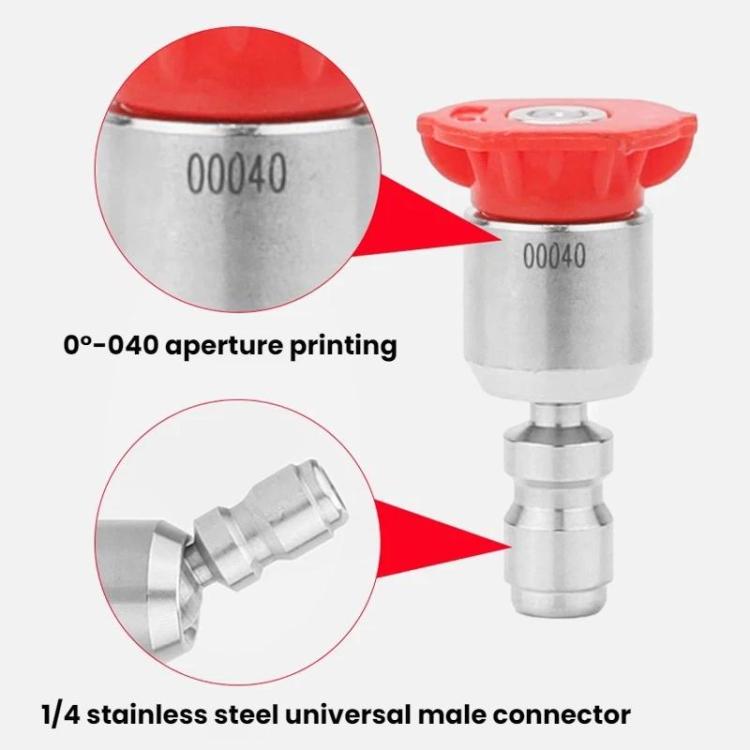 1/4-inch High-pressure Car Wash Machine Universal Rotating Quick-connect Nozzle, 0 Degree, 15 Degree, 25 Degree, 40 Degree