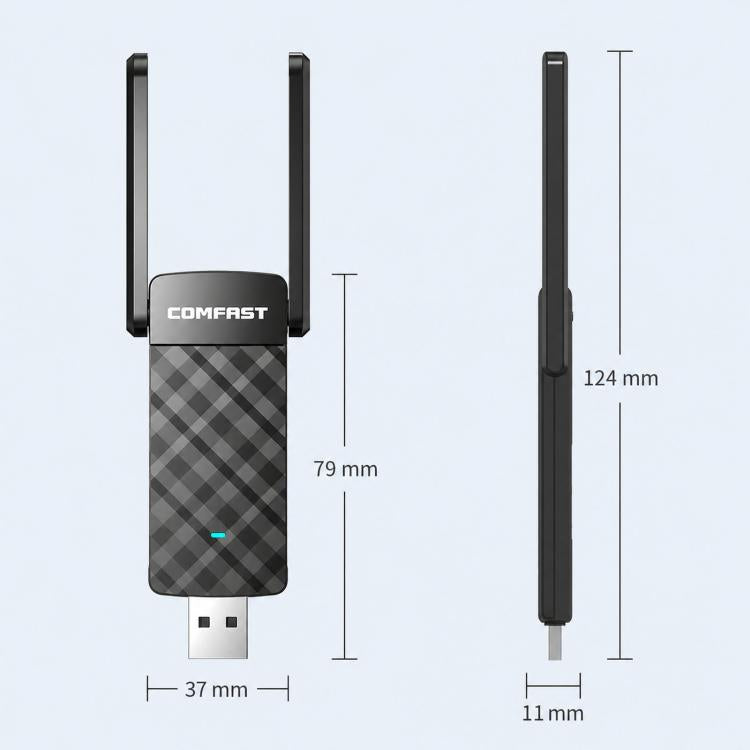 COMFAST CF-943F V2 AX900 WiFi 6 Bluetooth 5.4 USB Adapter Dual-Band Wireless Network Card, CF-943F V2