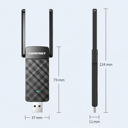 COMFAST CF-943F V2 AX900 WiFi 6 Bluetooth 5.4 USB Adapter Dual-Band Wireless Network Card, CF-943F V2