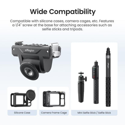AMagisn Adjustable Quick Release Adapter For DJI Osmo 360/Action 5 Pro/4/3 - 4-Level Fast Perspective Switch