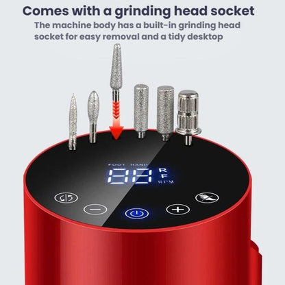 BLUEQUE BQ-213 Cylindrical Nail Buffer Electric Nail File Cuticle Remover Tool, EU Plug (White), US Plug (White), EU Plug (Red), US Plug (Red)