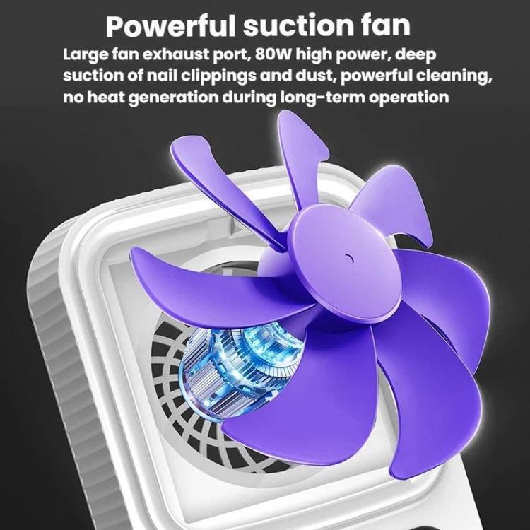 BLUEQUE 80W High-Power Thickened Nail Dust Collector With Low Noise, A Style US Plug, A Style EU Plug, B Style US Plug, B Style EU Plug