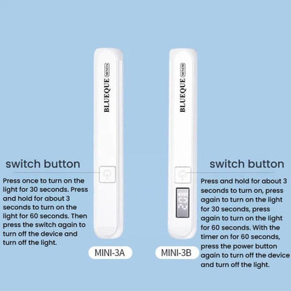 BLUEQUE Handheld 3W Rechargeable LED Nail Drying Lamp Single-Nail Tip Curing Lamp, 3A Push-Button (White), 3B Screen (White), 3A Push-Button (Wood Grain), 3B Screen (Wood Grain)