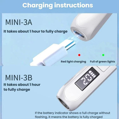 BLUEQUE Handheld 3W Rechargeable LED Nail Drying Lamp Single-Nail Tip Curing Lamp, 3A Push-Button (White), 3B Screen (White), 3A Push-Button (Wood Grain), 3B Screen (Wood Grain)