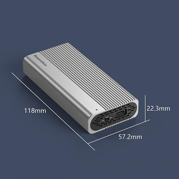 Blueendless M280U4C USB4 Portable Hard Drive Enclosure With Switch & Fan Solid-State M.2 NVMe Drive Enclosure External SSD Enclosure, M280U4C