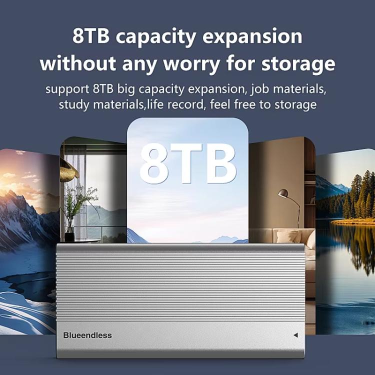 Blueendless M280U4C USB4 Portable Hard Drive Enclosure With Switch & Fan Solid-State M.2 NVMe Drive Enclosure External SSD Enclosure, M280U4C