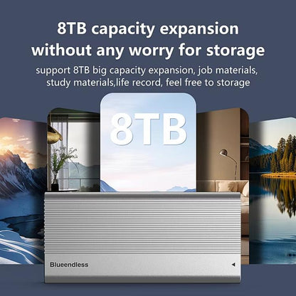 Blueendless M280U4C USB4 Portable Hard Drive Enclosure With Switch & Fan Solid-State M.2 NVMe Drive Enclosure External SSD Enclosure, M280U4C