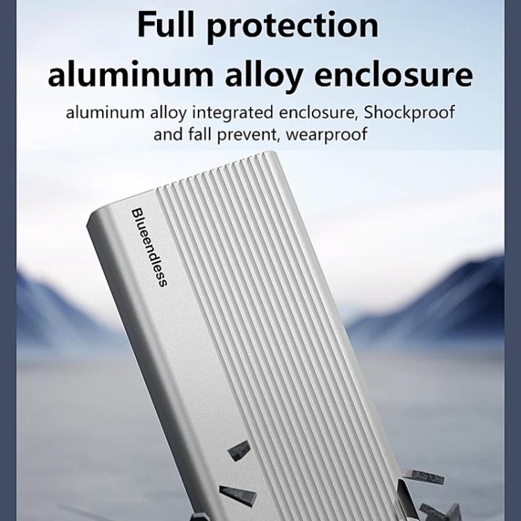 Blueendless M280U4C USB4 Portable Hard Drive Enclosure With Switch & Fan Solid-State M.2 NVMe Drive Enclosure External SSD Enclosure, M280U4C