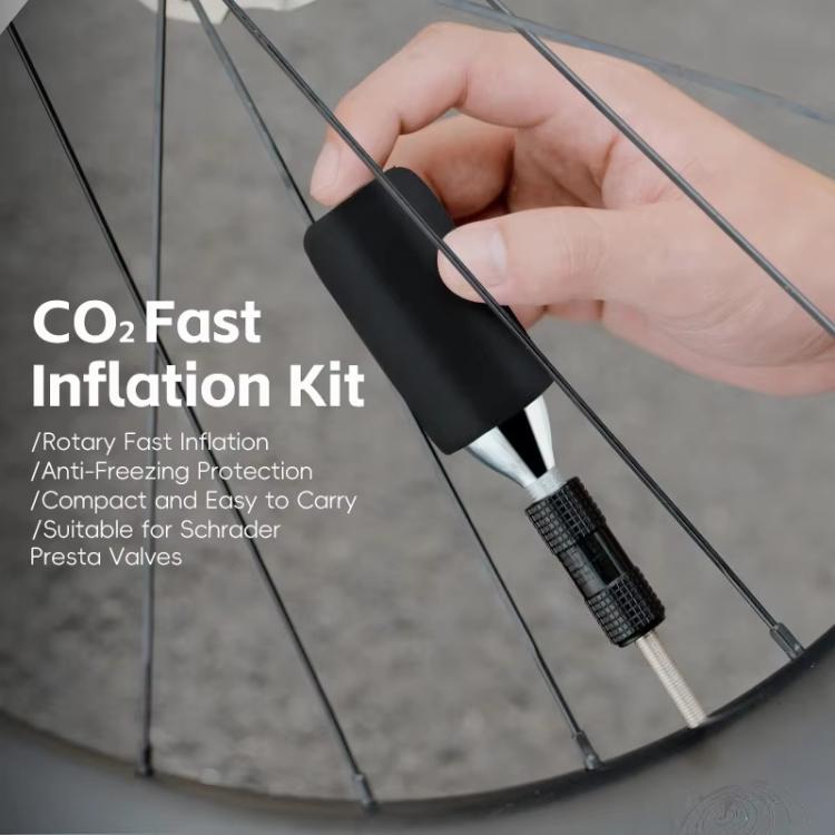 WEST BIKING Bicycle CO2 Inflator Valve Head Universal Adapter for Presta & Schrader Valves with Anti-Freeze Foam Sleeve