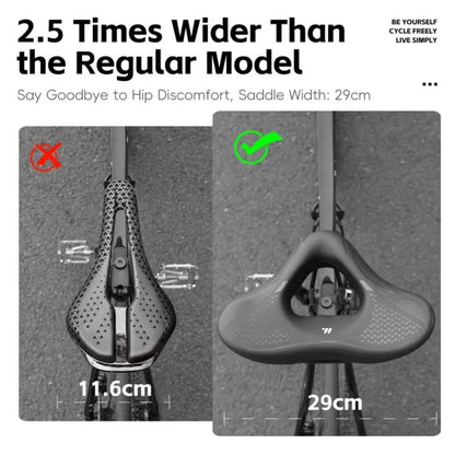 WEST BIKING Comfort Bike Saddle with Shock Absorption Wide Hollow Ventilated Design for Mountain/Road Bicycles, M, L