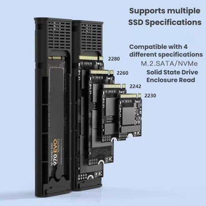 Portable Hard Drive Enclosure Dual-Bay External M.2 Reader, Blueendless M2836SN M.2 SATA / NVMe, Blueendless M2826N M.2 NVMe x 2, Blueendless M2826SN M.2 NVMe+SATA, Blueendless M2826S M.2 SATA x 2