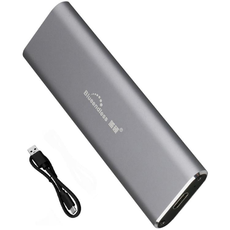 Blueendless 2802N Aluminum Alloy NVMe Portable Hard Drive Enclosure With Screw-Lock M.2 SSD Reader, With USB+Type-C Cable, With USB Cable