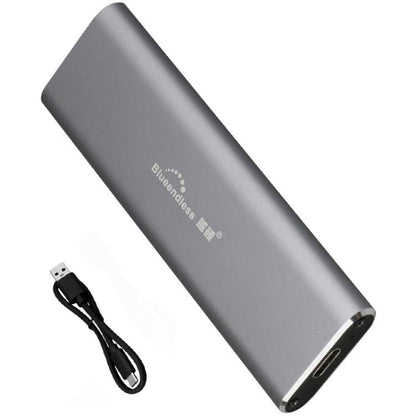 Blueendless 2802N Aluminum Alloy NVMe Portable Hard Drive Enclosure With Screw-Lock M.2 SSD Reader, With USB+Type-C Cable, With USB Cable