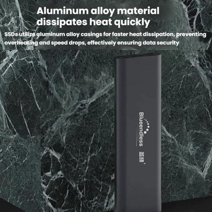 Blueendless 2802N Aluminum Alloy NVMe Portable Hard Drive Enclosure With Screw-Lock M.2 SSD Reader, With USB+Type-C Cable, With USB Cable
