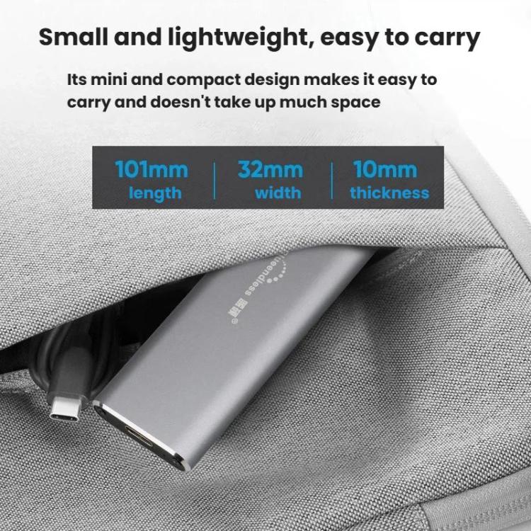 Blueendless 2802N Aluminum Alloy NVMe Portable Hard Drive Enclosure With Screw-Lock M.2 SSD Reader, With USB+Type-C Cable, With USB Cable