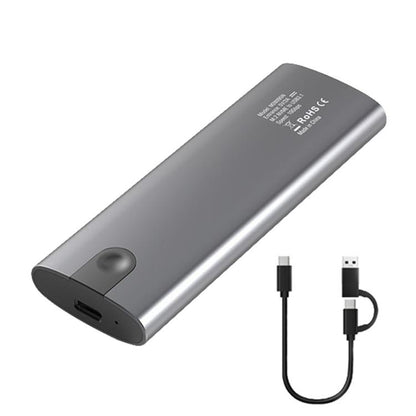 Blueendless M.2 Dual-Protocol Portable Hard Drive Enclosure NVMe/SATA Universal Aluminum Alloy SSD Enclosure, Curved With Type-C To USB Cable, Curved With 2 In 1 Cable, Striped With Type-C To USB Cable, Striped With 2 In 1 Cable