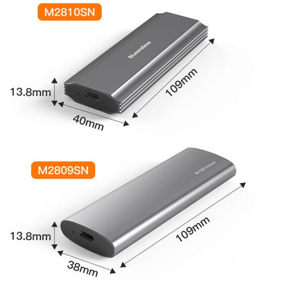 Blueendless M.2 Dual-Protocol Portable Hard Drive Enclosure NVMe/SATA Universal Aluminum Alloy SSD Enclosure, Curved With Type-C To USB Cable, Curved With 2 In 1 Cable, Striped With Type-C To USB Cable, Striped With 2 In 1 Cable